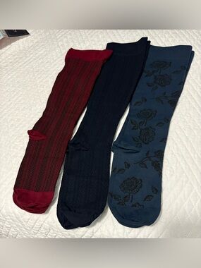Legacy Women's Graduated Compression Socks - Red,Black and Blue Trio